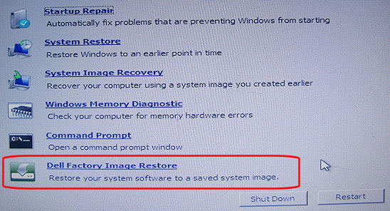 how to reset computer to factory settings dell inspiron