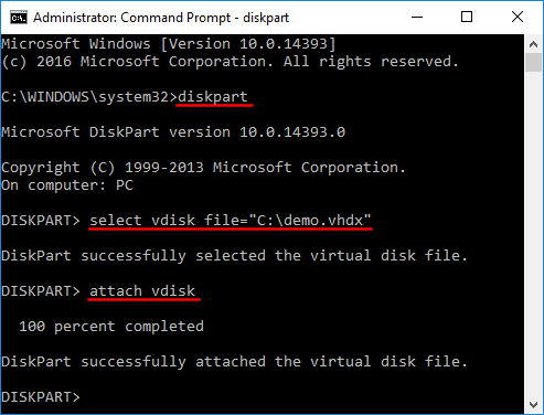 command unmount vhd mount line vhdx vdisk drive password windows disk virtual ways hard detach type
