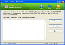 Access Password Recovery screen shot