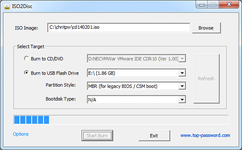 Burn Chntpw to USB drive