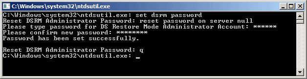 reset DSRM password