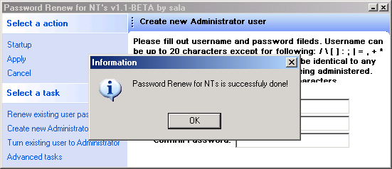 Password Renew is done