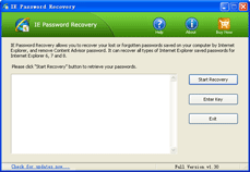 Click to view IE Password Recovery 1.3 screenshot