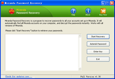Mirandan Password Recovery screen shot