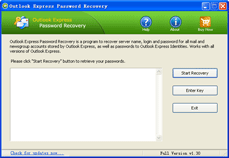 Click to view Outlook Express Password Recovery 1.3 screenshot