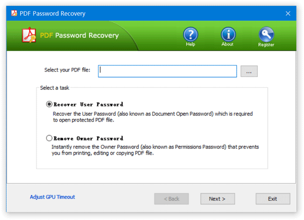 Recover PDF User Password