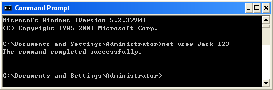 Reset Windows XP Password Using Command Prompt