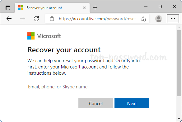 Forgot Microsoft account password