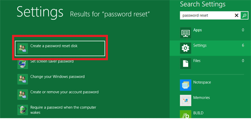 Create Windows 8 Password Reset Disk