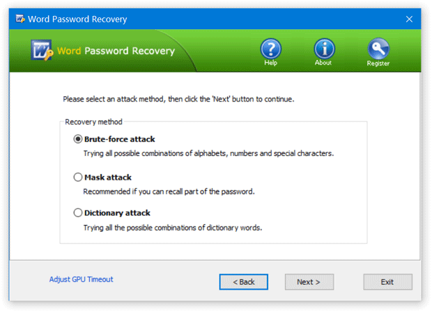 Word Password Recovery Method