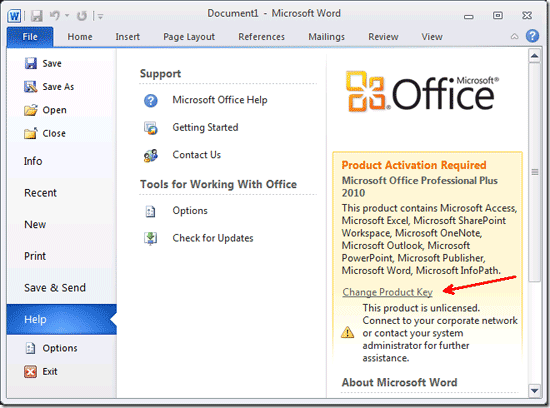 microsoft office10 activation key