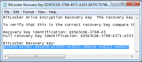 windows bitlocker recovery key generator