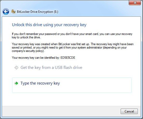 Windows Bitlocker Drive Encryption Recovery Key Generator