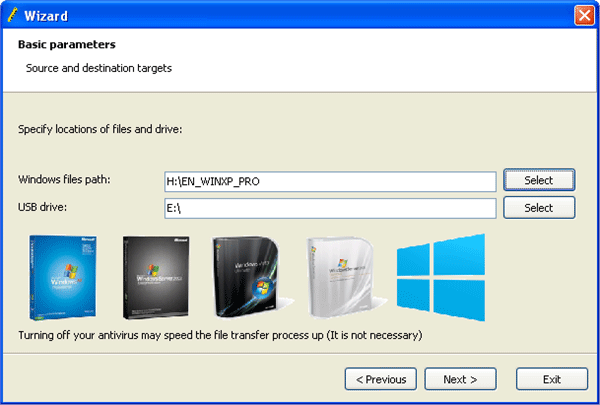fazer um disco de inicialização do Windows xp usb 2. 0