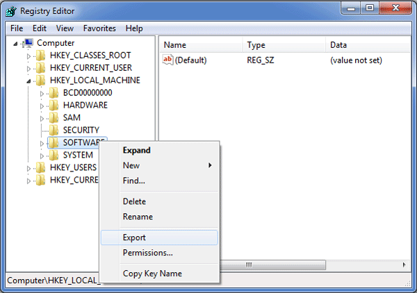 export-windows-registry