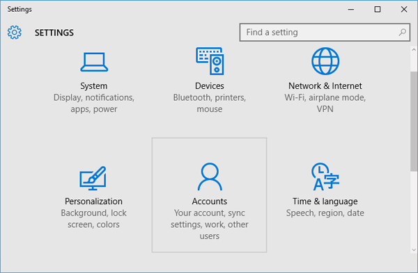 create pin win 10