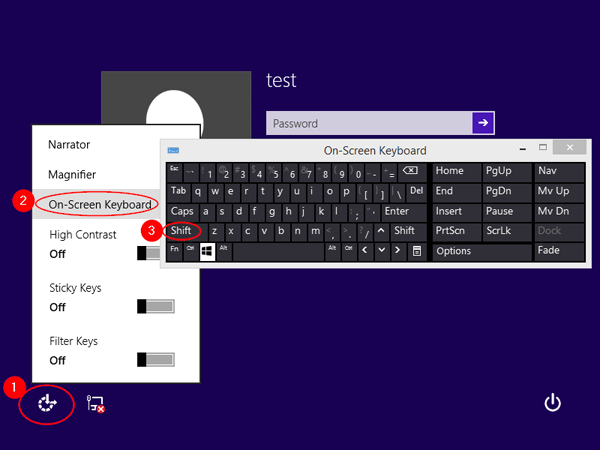 forgotten password on windows tablet