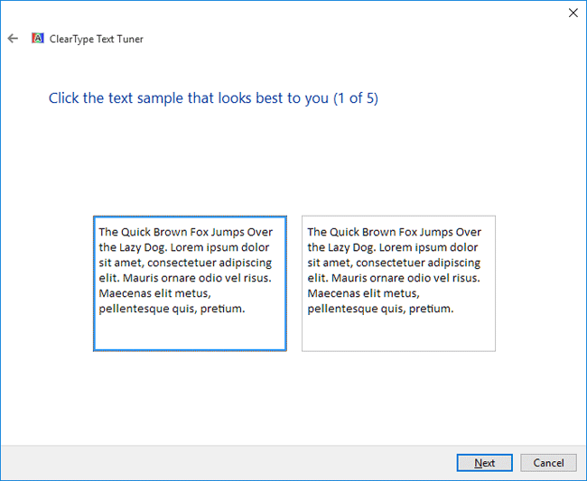 clear option in windows