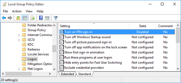 A Workaround Disable PIN in Windows / 8 Password Recovery