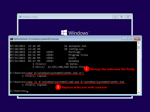 windows 7 reset password command prompt sticky keys