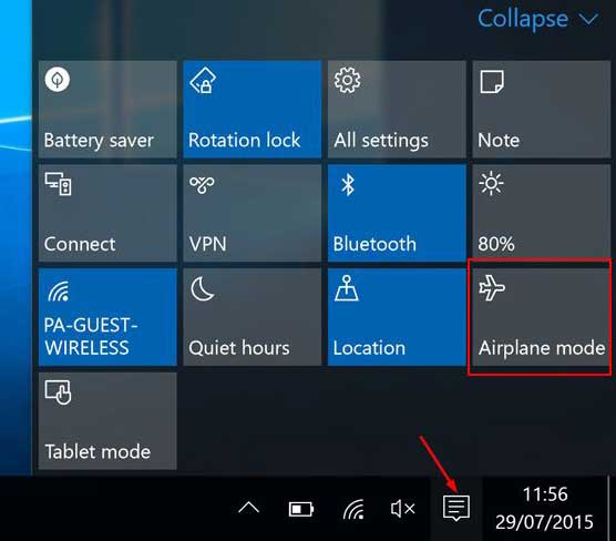 2 Ways to Turn On / Off Airplane Mode in Windows 10 ...