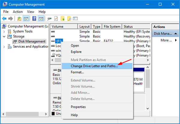 change drive letter mapping