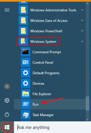 open-run-from-start-menu