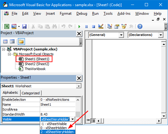 xlSheetVeryHidden