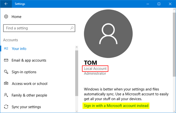 How do I find out my Microsoft account name and password in laptop?