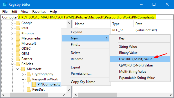 new-dword-value