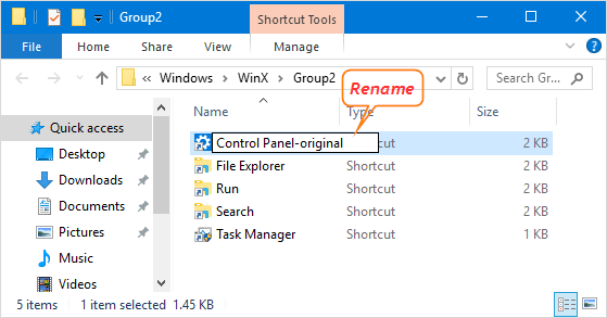 rename-control-panel-shortcut