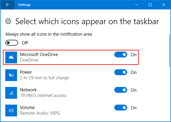 Onedrive for business icon missing from taskbar