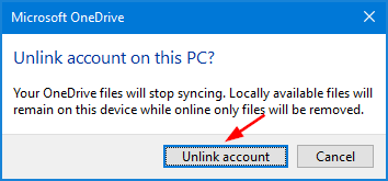 unlink-onedrive-account