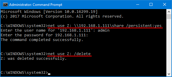 Map Network Drive Command Prompt 