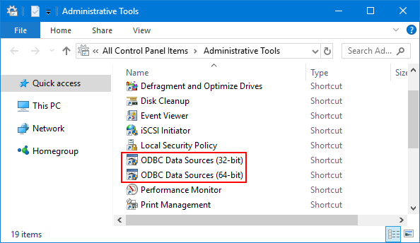 32 bit odbc manager