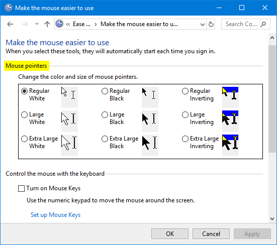 Just in case no one else has seen it yet, you can now change the color of  the mouse pointer! : r/Windows10