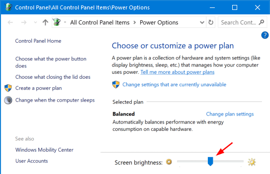 how to turn down brightness on hp laptop