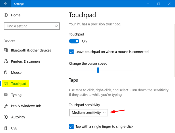 How can I change the text cursor speed in Microsoft Windows 10