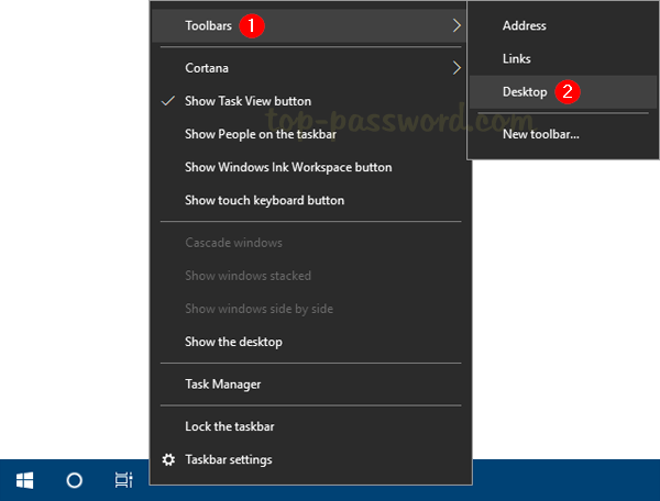 windows 10 make windows on top of toolbar