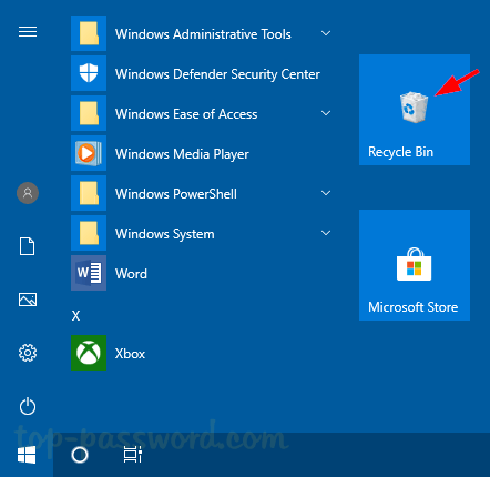 recycle bin windows 10