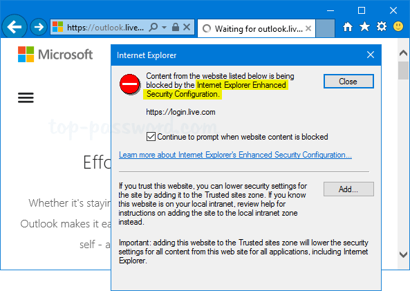 Internet warning microsoft Windows cannot
