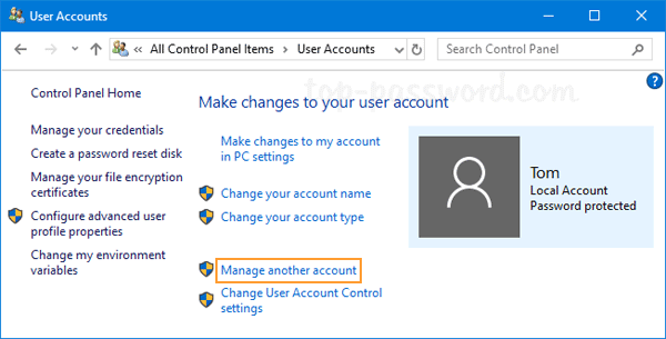 change user account windows 7