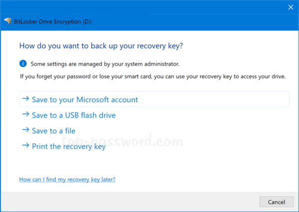 what is bitlocker recovery key