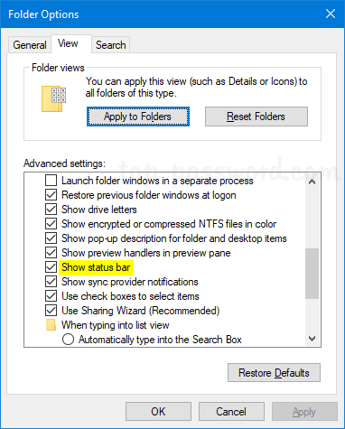 Cách Ẩn / Hiện Thanh Trạng Thái Trong File Explorer Trên Windows 10 - VERA STAR