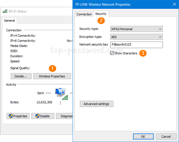 how to set up network password windows