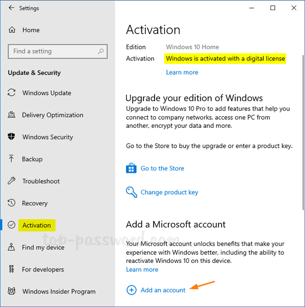 Link Windows 10 Digital License To Microsoft Account Before