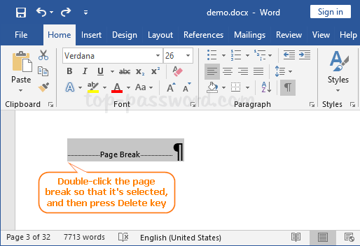 Cannot delete blank page in word 2016 - muslibanks