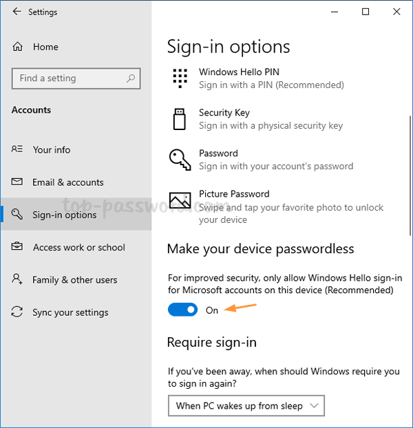 microsoft passwordless account