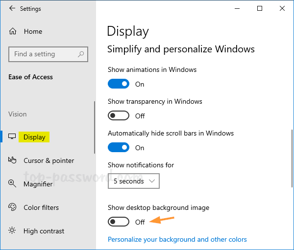 Your Background Is Currently Turned Off By Ease Of Access Settings |  Password Recovery