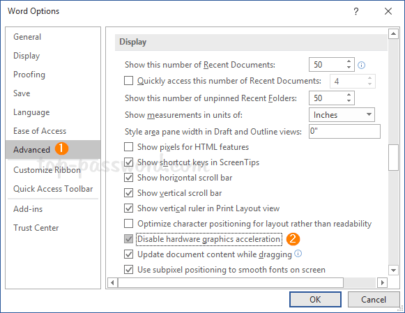 Disable Hardware Graphic Acceleration for Office 2019 / 2016 / 2013 |  Password Recovery